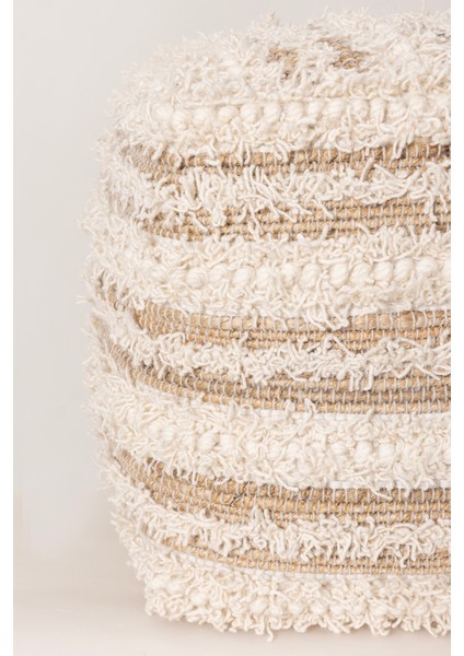 Pure Saçak Dokuma Natürel Krem Puf 40X40 4277 fırsatları