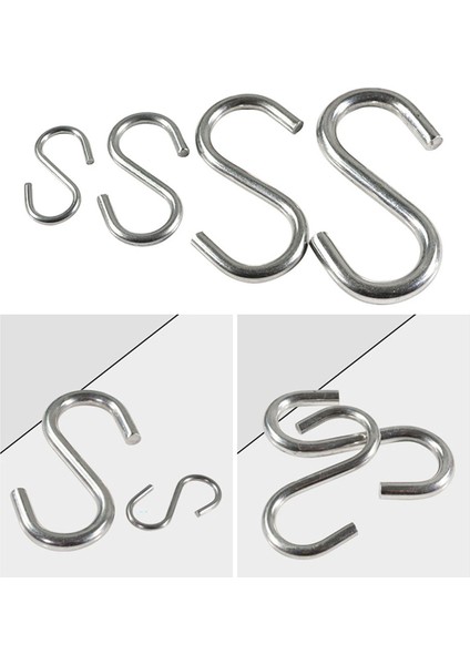 , Çok Büyük ve Kalın Metal S Kanca 13 cm Boy x 5 mm Kalınlıkta 10 Adet
