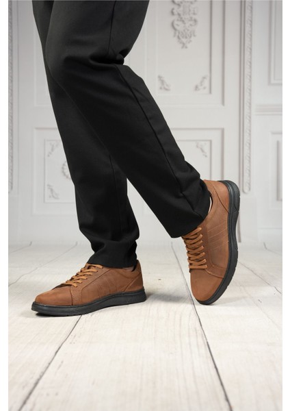 Erkek Deri Bağcıklı Sneaker Ayakkabı