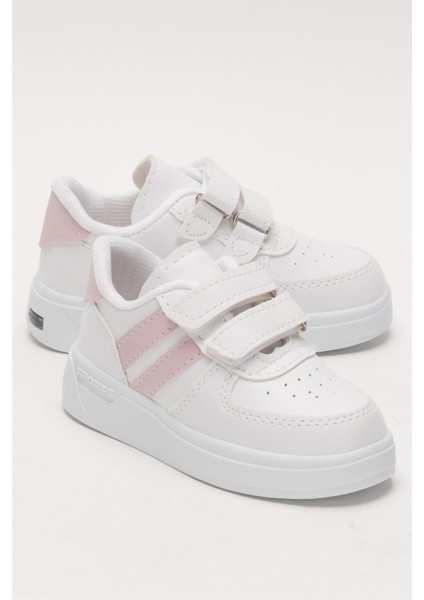 Işıklı Unisex Rahat Hafif Çocuk Spor Ayakkabı BEYAZ - PUDRA fiyatları