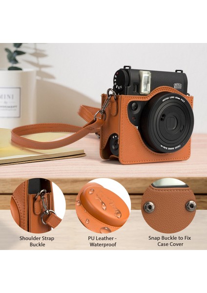 Retro Pu Deri Fuji Instax Mini 99 Taşınabilir Ayarlanabilir Askılı Çanta (Yurt Dışından) fırsatları