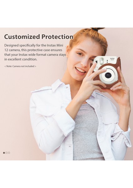 Fujifilm Instax Mini 12 11 9 8 Manyetik Tokalı Pu Deri Fotoğraf Makinesi Kılıfı (Yurt Dışından) indirimleri