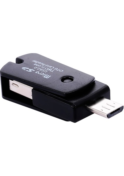 Micro USB 2'de 1 Otg Döndürülebilir Tf Kart Okuyucu Siyah (Yurt Dışından)
