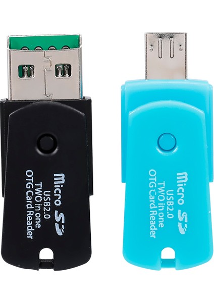 Micro USB 2'de 1 Otg Döndürülebilir Tf Kart Okuyucu Siyah (Yurt Dışından)