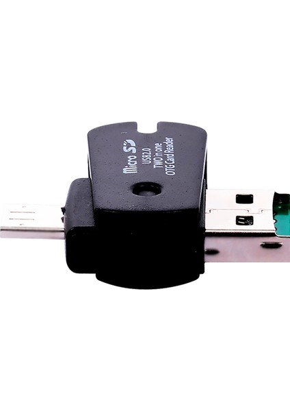 Micro USB 2'de 1 Otg Döndürülebilir Tf Kart Okuyucu Siyah (Yurt Dışından)