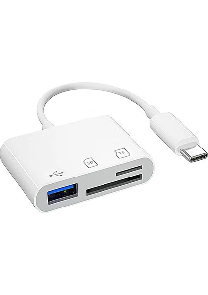 Usb-C 3’lü Sd/tf Kart Okuyucu - Macbook, Ipad, Chromebook (Yurt Dışından)