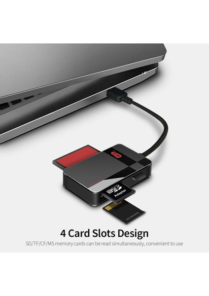 Usb3 4'ü 1 Arada Sd Tf Cf Ms Kart Okuyucu Hızlı Abs Kasa (Yurt Dışından)