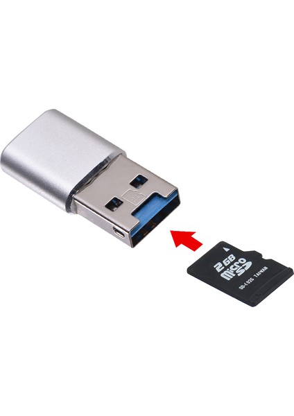 Usb3.0 Alüminyum Gövdeli Kart Okuyucu - Tf/sc/hc/xc Destekli Gümüş (Yurt Dışından) fırsatları