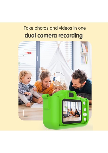 Çocuk Dijital Kamera 1080P Çift Lens IPS Ekran Dahili Pil 32GB Tf Kart (Yurt Dışından)