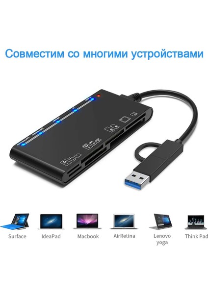 4 Portlu USB Hub Yüksek Hızlı Kompakt Taşınabilir (Yurt Dışından)