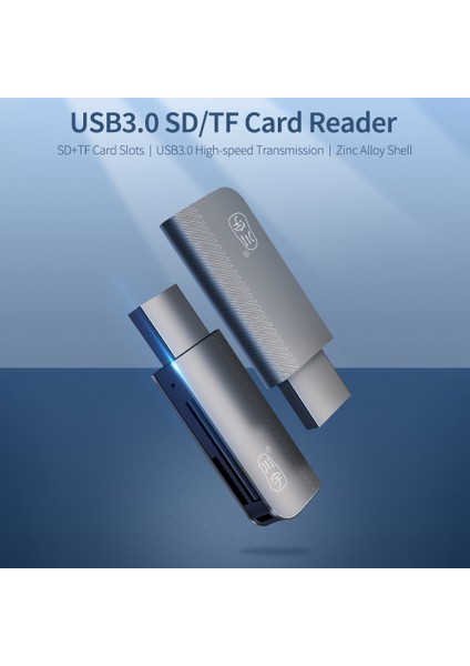 C370 Usb3.0 Sd/tf Kart Okuyucu Çinko Alaşım Yüksek Hızlı Veri Transferi (Yurt Dışından)