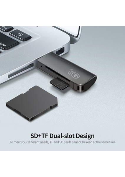 C370 Usb3.0 Sd/tf Kart Okuyucu Çinko Alaşım Yüksek Hızlı Veri Transferi (Yurt Dışından)