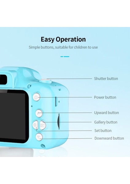X2 Mini Mavi Çocuk Kamerası 2 Inç Hd Ekran Şarj Edilebilir (Yurt Dışından) fiyatları