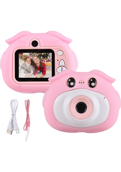 Çizgi Film Desenli Çift Lensli IPS Ekran 1080P Çocuk Kamerası (Yurt Dışından)