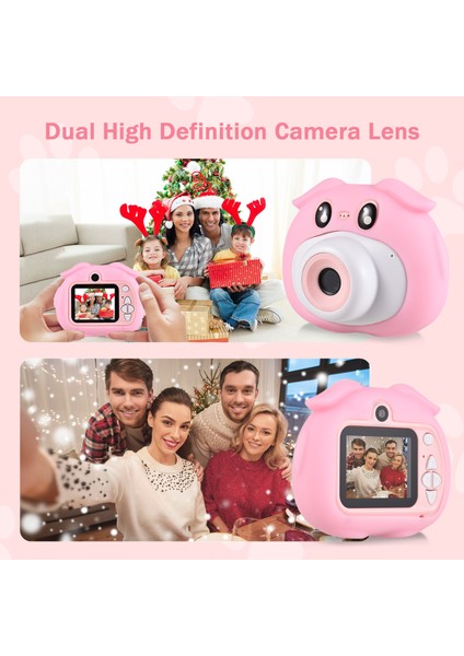 Çizgi Film Desenli Çift Lensli IPS Ekran 1080P Çocuk Kamerası (Yurt Dışından) fırsatları