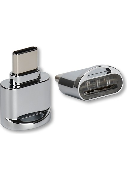 Alüminyum USB C Kart Okuyucu Otg Adaptör - Mac/windows, Tf/flash Bellek Uyumlu (Yurt Dışından)