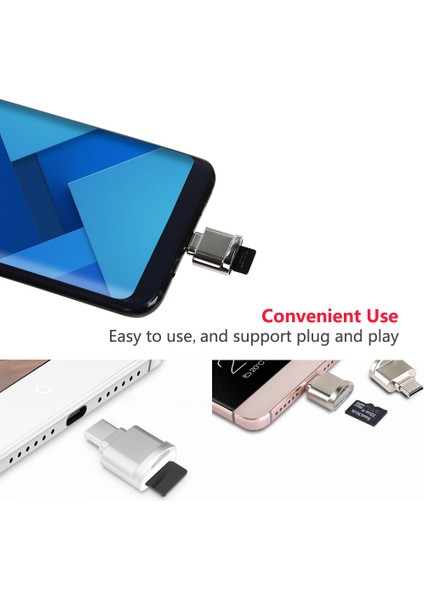 Alüminyum USB C Kart Okuyucu Otg Adaptör - Mac/windows, Tf/flash Bellek Uyumlu (Yurt Dışından)