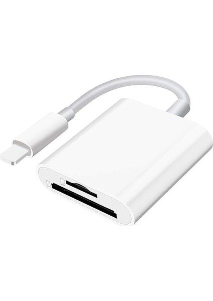 Çift Yuvalı Micro Sd Kart Okuyucu Tak ve Kullan Beyaz (Yurt Dışından)
