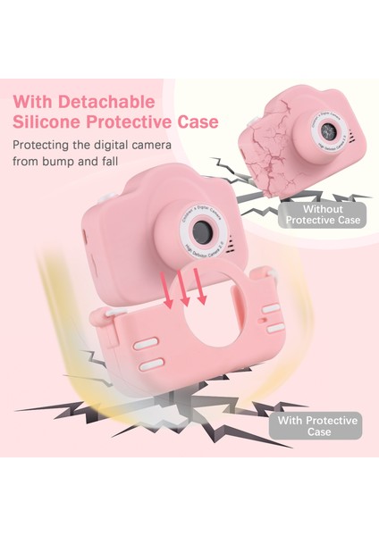 Çocuk Dijital Kamera 1080P Çift Lens IPS Ekran Dahili Yılbaşı Hediyesi (Yurt Dışından) modelleri