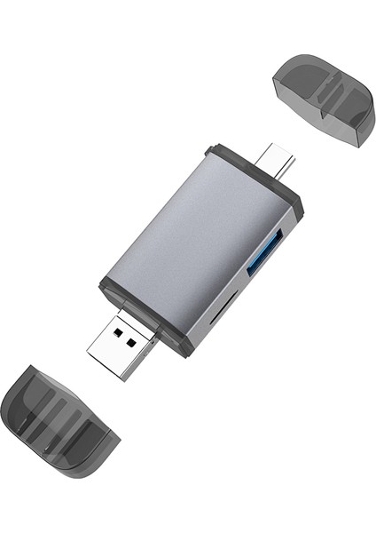 6'lı USB 3.0 Otg Kart Okuyucu Type-C/micro USB Tf/sd Adaptör (Yurt Dışından)