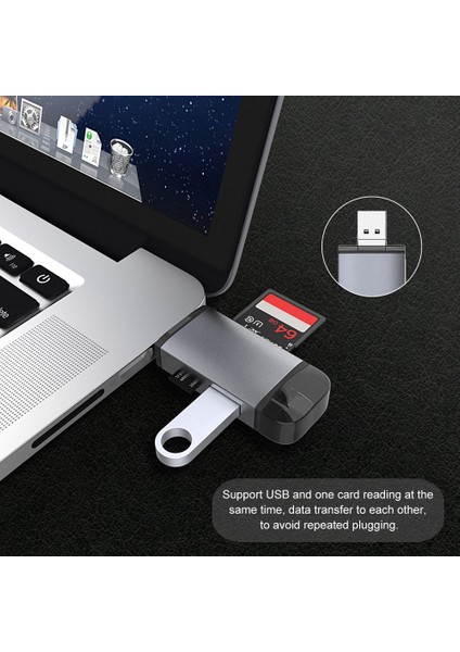 6'lı USB 3.0 Otg Kart Okuyucu Type-C/micro USB Tf/sd Adaptör (Yurt Dışından)