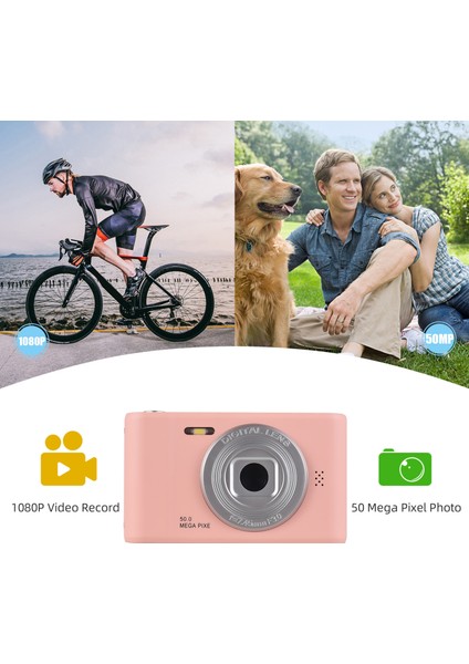 1080P 50MP Dijital Fotoğraf Makinesi Çift Lens 8x Zoom 2.4 Inç Ekran 32GB Öğrenci Hediyesi (Yurt Dışından) fiyatları