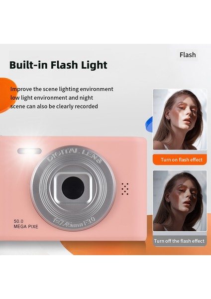 1080P 50MP Dijital Fotoğraf Makinesi Çift Lens 8x Zoom 2.4 Inç Ekran 32GB Öğrenci Hediyesi (Yurt Dışından) indirimleri