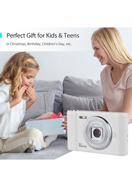 1080P 50MP Çift Lens 8x Zoom Dijital Fotoğraf Makinesi 2.4 Inç Ekran 32GB Tf Kart Hediye Çocuk Genç Öğrenci (Yurt Dışından) fiyatları