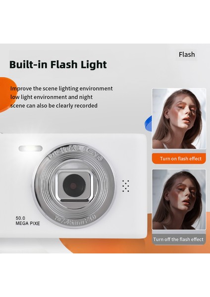 1080P 50MP Çift Lens 8x Zoom Dijital Fotoğraf Makinesi 2.4 Inç Ekran 32GB Tf Kart Hediye Çocuk Genç Öğrenci (Yurt Dışından) indirimleri