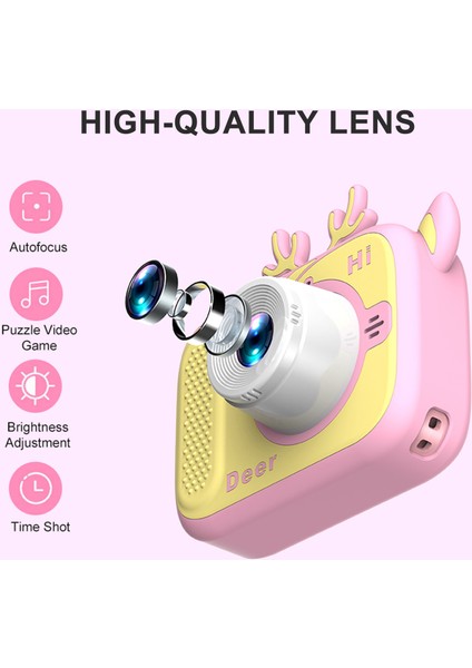 Çocuk Dijital Kamera - Çift Lens 2.0 IPS Ekran Dahili Pil Boyun Askılı Hediye (Yurt Dışından) fırsatları