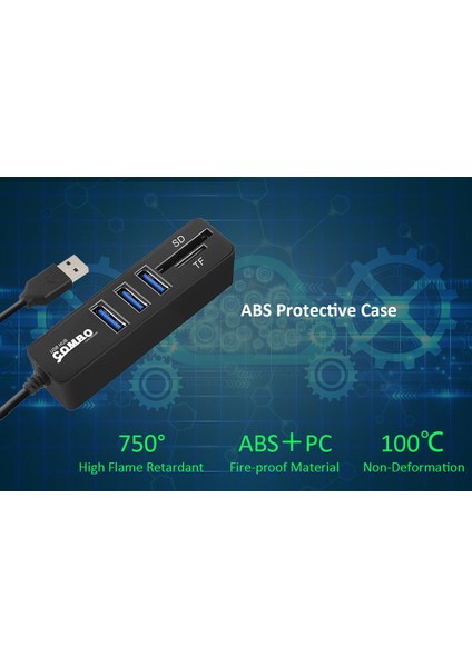 Jdl-Hsd5 USB Hub Sd/tf Kart Okuyucu 3/6 Portlu USB 2.0 Yüksek Hızlı Laptop (Yurt Dışından)
