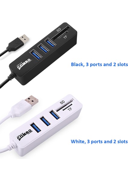 Jdl-Hsd5 USB Hub Sd/tf Kart Okuyucu 3/6 Portlu USB 2.0 Yüksek Hızlı Laptop (Yurt Dışından)