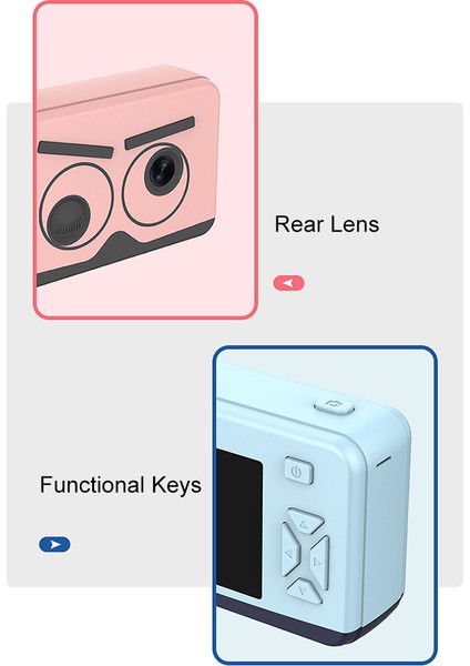 Çocuk Dijital Kamera 8mp Otofokus, Dahili Sticker ve Oyunlar, 32GB Hafıza Şarj Edilebilir Pil (Yurt Dışından) modelleri