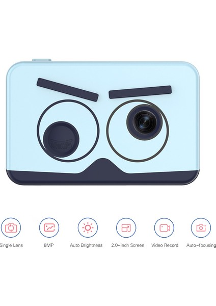 Çocuk Dijital Kamera 8mp Otofokus, Dahili Sticker ve Oyunlar, 32GB Hafıza Şarj Edilebilir Pil (Yurt Dışından) indirimleri