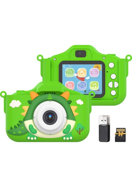1080P Çocuk Dijital Kamera Çift Lens 2.0 IPS Ekran Dahili 32GB Tf Kart Hediye (Yurt Dışından)
