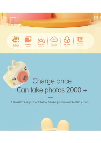 H9S Çocuk Hd Dijital Kamera 32GB Bellek Silikon Kılıf (Yurt Dışından) fırsatları