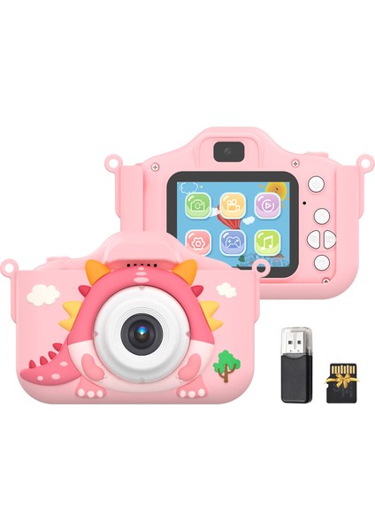 Çocuk Dijital Kamera Çift Lens 32GB Dahili Pil IPS Ekran (Yurt Dışından)