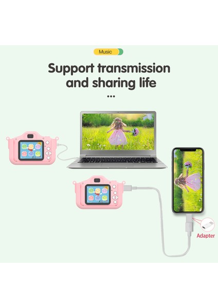 Çocuk Dijital Kamera Çift Lens 32GB Dahili Pil IPS Ekran (Yurt Dışından) indirimleri