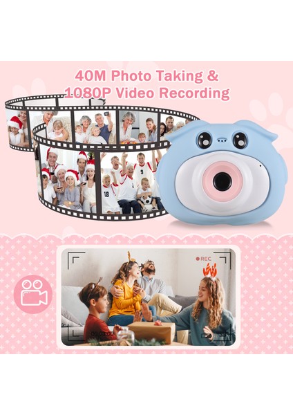 Çocuk Dijital Kamera 1080P Çift Lens 2 Inç IPS Dahili Pil Hediye (Yurt Dışından) indirimleri