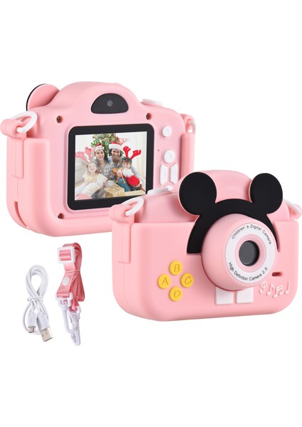 Çocuk Dijital Kamera 1080P Çift Lens 2.0 IPS Ekran 4x Zum Dahili Pil (Yurt Dışından)