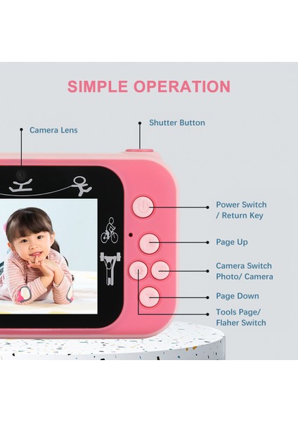 1080P Çift Lens 24 IPS Çocuk Kamerası - Erkek Kız Doğum Günü Hediyesi (Yurt Dışından) indirimleri