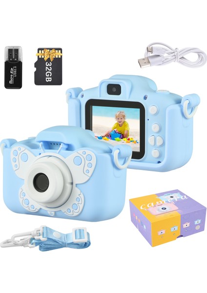 Tomfoto X7 Çocuk Kamerası 1080P 20MP Çift Lens IPS Ekran Dahili 32GB USB Okuyucu (Yurt Dışından)