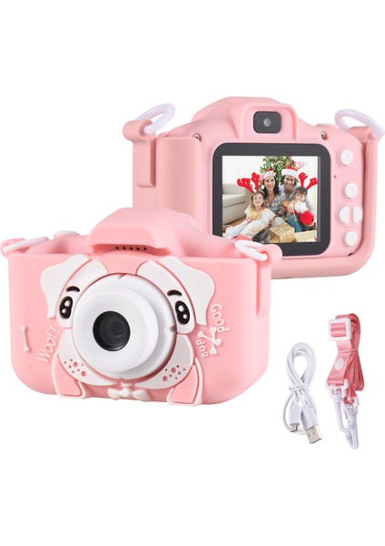 Çocuk Dijital Kamera 1080P Çift Lens IPS Ekran Dahili Pil Noel Hediyesi (Yurt Dışından)
