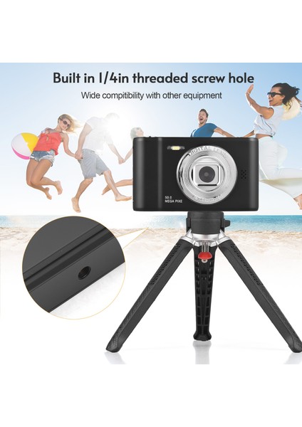 1080P 50MP Dijital Fotoğraf Makinesi Çift Lens 8x Zoom 2.4 Inç Ekran Dahili Flaş 32GB Kart Çocuk Hediyesi (Yurt Dışından) fırsatları