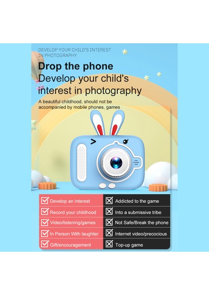 Çocuk Dijital Fotoğraf Makinesi 1080P Çift Lens, 2 Inç IPS Ekran, Oyunlar ve Noel Hediyesi (Yurt Dışından) modelleri