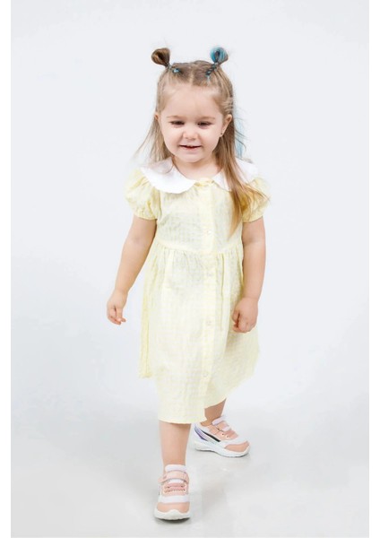 Yeni Sezon Kız Bebek Pötikareli Bebe Yaka Elbise fiyatları