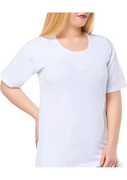 Kadın Yarım Kollu Kaşkorse Atlet 2'li Paket Beyaz Beden 6 (3xl)