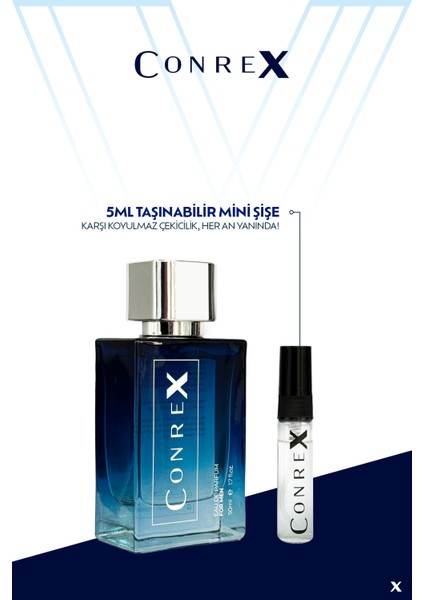 Erkeklere Özel Afrodizyak Etikili Edp Parfüm 50ml + 5 ml Taşınabilir Mini Şişe Hediyeli!