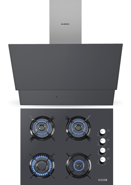 Antrasit 2'li Ankastre Cam Set (DA6-835 + KO-40TAHDF)