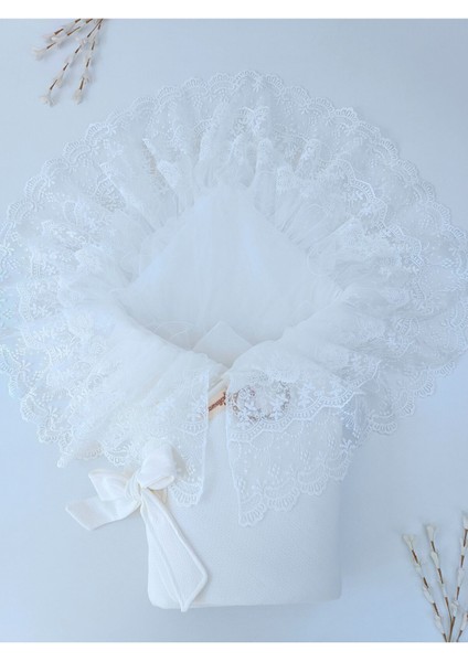 Dantelli Bebek Battaniyesi Pamuklu Doğal Uyku Kundağı Hediyelik Yenidoğan Mevlütlük modelleri